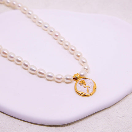 Vintage Bohemian Floral Round Pendant Necklace Women Fashion Chain Jewelry
