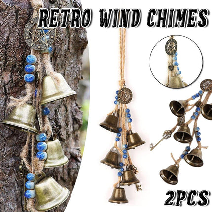 2X Witch Bells Protection For Door Knob Hanger Wind Chimes Clear Negative Energy