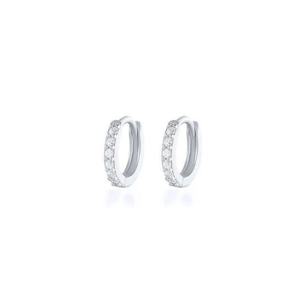7sizes Hoop Earring Silver Zirconia Ear Huggie Hoop Cartilage Piercing Jewellery - Aimall