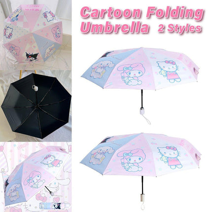 Soft Girl Black Rabbit Foldable Thickened Transparent Umbrella Kawaii Portable
