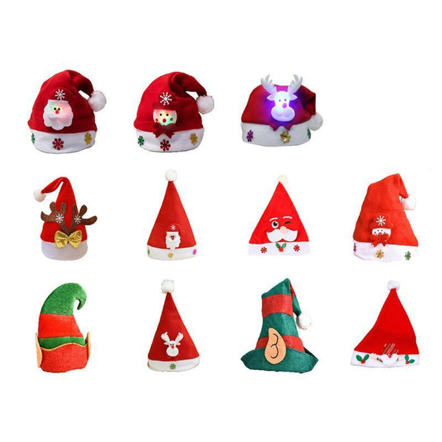 Christmas Holiday Santa Hat Red White Printed Festive Xmas Party Wear Gift