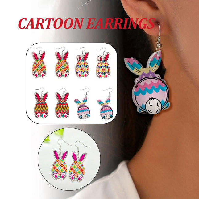 Easter Acrylic Bunny Earrings Cute Cartoon Rabbit Jewelry Spring Holiday Gifts