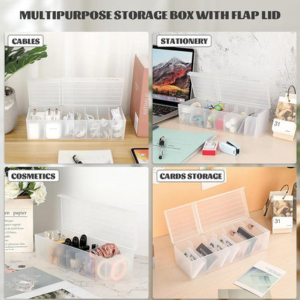 Data Cable Storage Box with Cover Organizer for Cables Chargers and Accessories