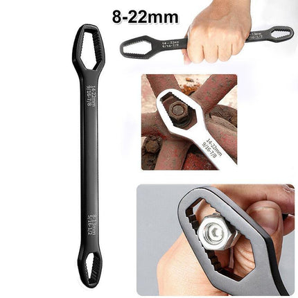 Universal Plum Screw Nuts Wrench 8-22mm Double Head Ratchet Spanner Repair Tools - Aimall
