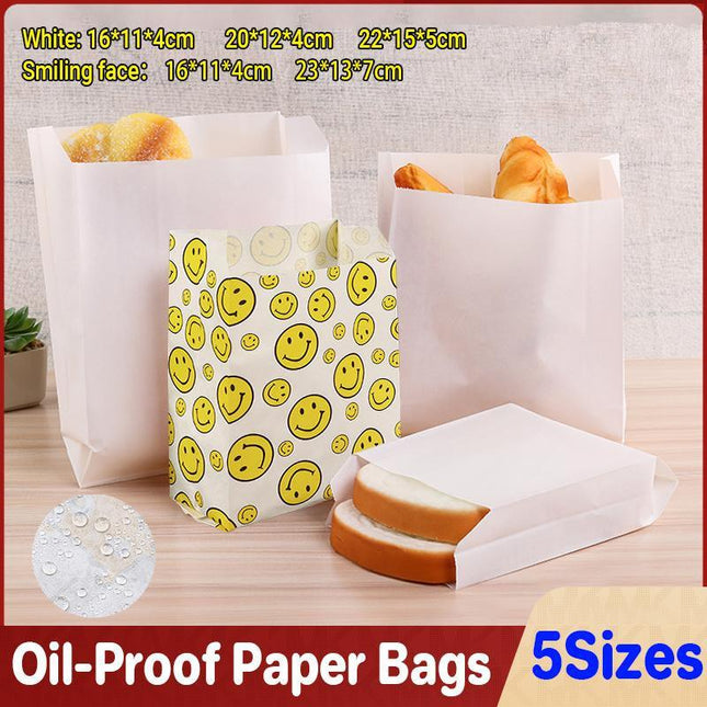 1000PCS Oil-proof Takeaway Paper Bags for Premium Takeout Supply - Aimall