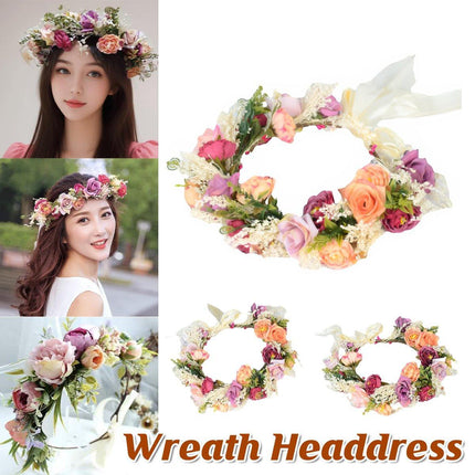 Hawaiian Faux Flower Headband Bridal Wedding Wreath Bridesmaid Hair Accessory