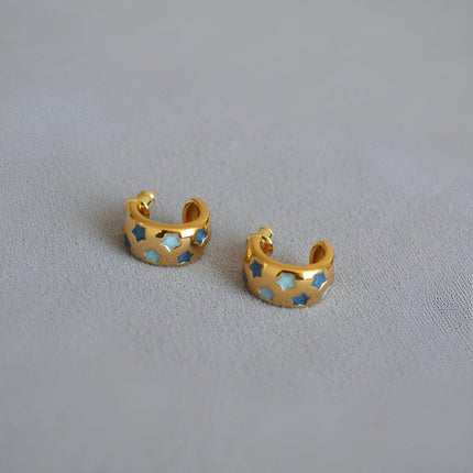 Blue Star Airy Earrings Trendy Fashion Jewelry for Women Elegant Gift Ideas
