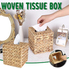 Straw Woven Tissue Box Rustic Style Extractable Tissue Drawer Desktop Organizer