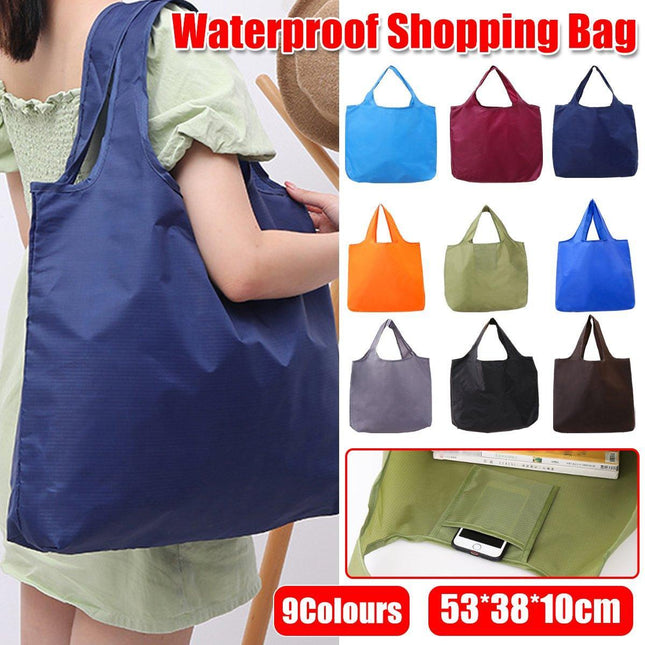 Large Multi Colour Waterproof Shopping Bag Foldable Portable Reusable Bag
