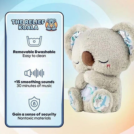 Luminous Sleeping Koala Plush Toy with Music for Early Learning and Soothing