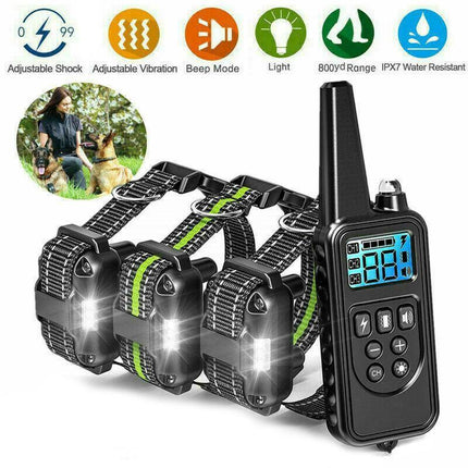 Electric Dog Pet Training E-Collar Obedience Rechargeable Remote Control 800M AU - Aimall