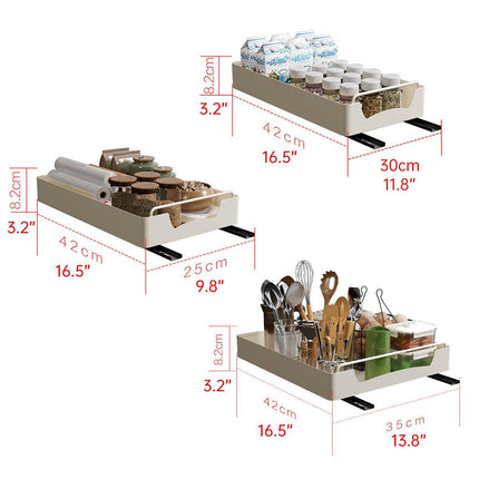 Kitchen Storage Shelf Organizer Sliding Cabinet Basket Pull Out Metal Drawer