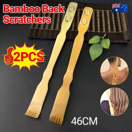 Long Wooden Bamboo Scratch back Back Scratcher Rack Body Massage Itchy Relieve - Aimall