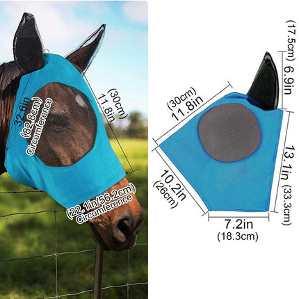 Mosquito Fly Mask For Horses UV Protection Breathable Horse Face Covering