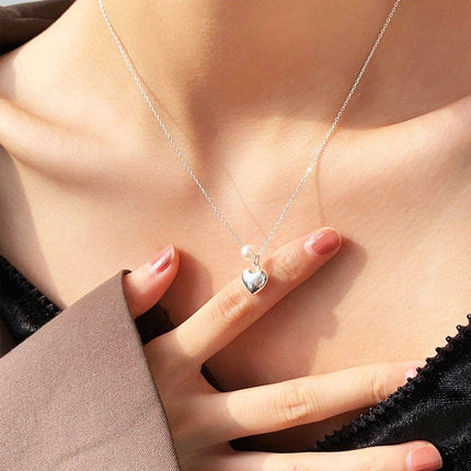 Luxury Zircon Love Pendant Necklace Elegant Copper Chain Jewelry Gift