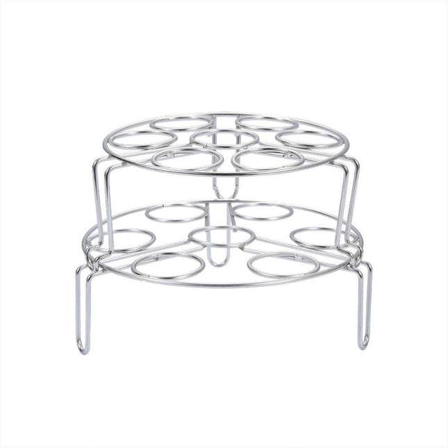 Double Layer 304 Stainless Steel Steaming Rack Tripod Egg Rack Kitchen Cooking