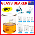 7PCS/Set Low Form Glass Beaker 5ml-250ml Borosilicate Measuring Lab Glassware - Aimall