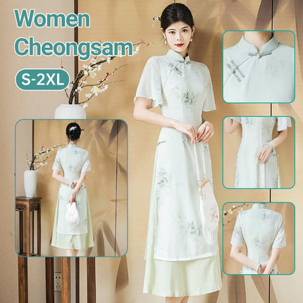 Summer Women Cheongsam Improved Chinese Dress New Elegant Style Traditional