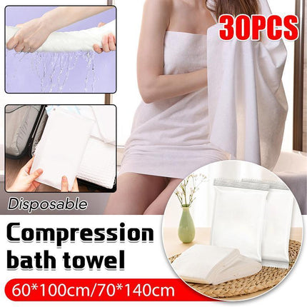 30X Bath Towel Disposable Capsules Compressed Quick-Drying Cloth Towels Outdoor - Aimall