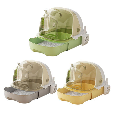 Large Fully Enclosed Cat Litter Box Drawer Type Easy Clean Cat Litter Pan Indoor