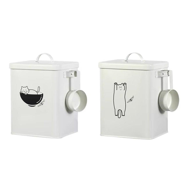 Food Storage Bucket Sealed Moisture Proof Container for Cat Dog Snacks Tin Box