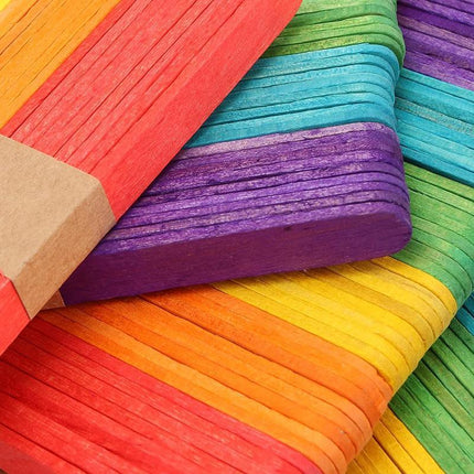 1000PCS Natural Wooden Craft Sticks Paddle Pop Sticks Ice Cream coffee stir - Aimall