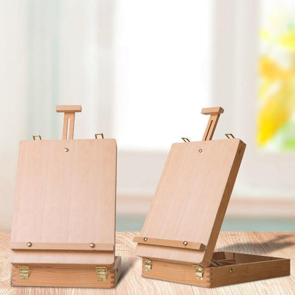 Portable Folding Easel Art Drawing Painting Wood Table Desktop Box Board - Aimall