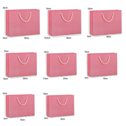 25X Kraft Paper Bags Gift Shopping Bag Carry White Pink Black Bag With Handles
