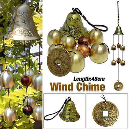 48CM Wind Chimes Large Copper Bells Hanging Garden Yard Home Decor Outdoor New - Aimall