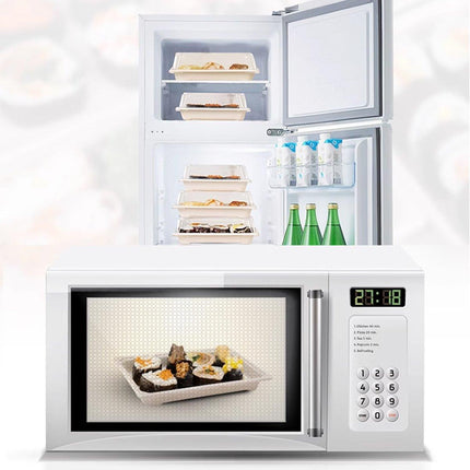 50pcs Eco-Friendly Sushi Box Rectangular Biodegradable Lunch Packaging Plate