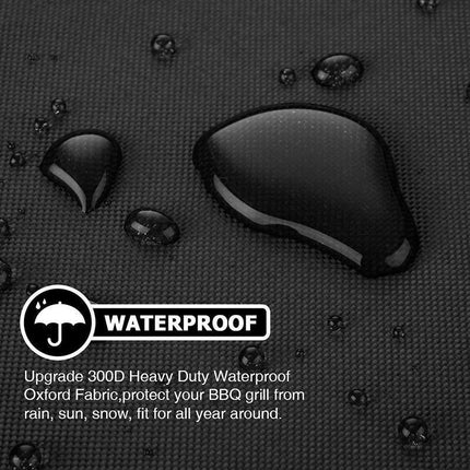 210D Outdoor Round Fire Pit Cover Garden BBQ Grill Bucket Pritector Waterproof - Aimall