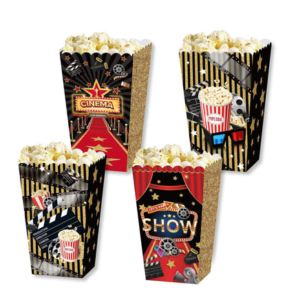 24 PCS Movie Night Snack Trays Popcorn Food Drink Holder Cinema Party Supplies