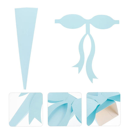 10pcs Fresh Flower Bouquet Packaging with Colourful Bows and Flower Gift Box