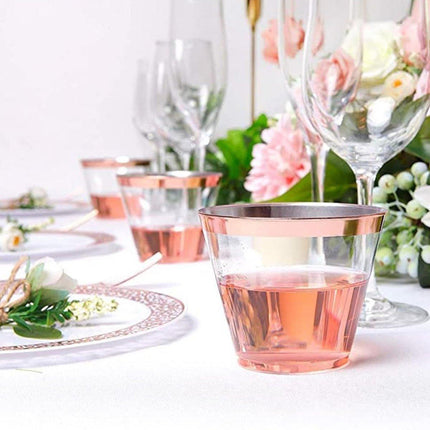 100pcs 9OZ Hot Gold Silver Plastic Wine Cup Western Food Cup Ice Cream