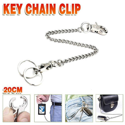 Silver Mental Key Chain Clip Pants Jeans Hip hop Biker Wallet Chain Belt Jewelry - Aimall