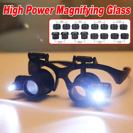 Head Mounted Bifocal Magnifier Jewellery Watch Repair High Magnification Tool