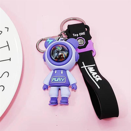 Silicone Doll Pilot Metal Keychain Bag Pendant Key Ring Car Accessories - Aimall