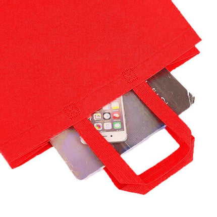 100X Reusable Shopping Bags Tote Bag Washable Eco Friendly Non Woven Folding Bag Red - Aimall
