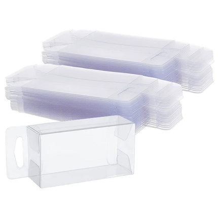 50pcs Transparent Gift Boxes with Hooks Clear Packaging Storage Containers