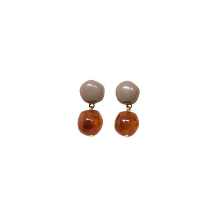 Vintage Coffee Earrings for Women Artistic Temperament Retro Style Jewellery