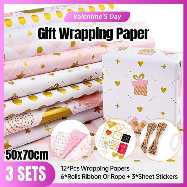 Valentines Day Birthday Wrapping Paper High Quality Coated Multiple Patterns