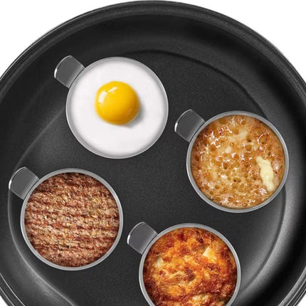 4pcs Stainless Steel Round Egg Omelette Mould Frying Ring Pancake Maker Tool