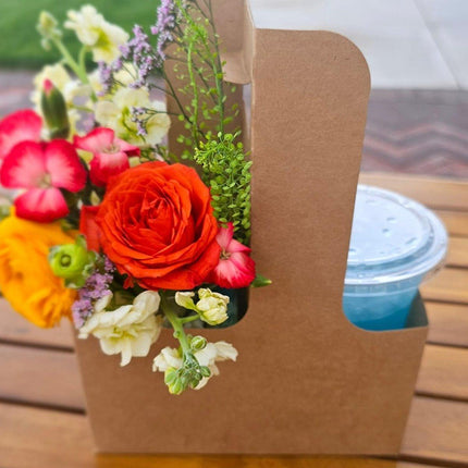 100pcs Kraft Paper Cup Holder Portable Coffee Drink Carrier Reusable Storage