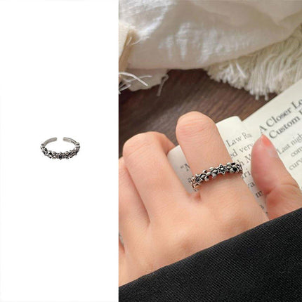 Non-Fading Hip Hop Open Ring for Girls Stylish Adjustable Fashion Jewelry