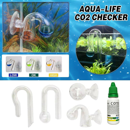 Aquatic CO2 Drop Checker Glass Aquarium Monitor Kit Accurate Fish Tank Tester