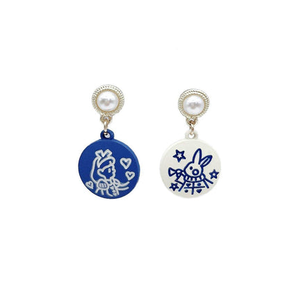 Cute Cartoon Asymmetrical Stud Earrings Fun Fashion Jewelry for Daily Outfits