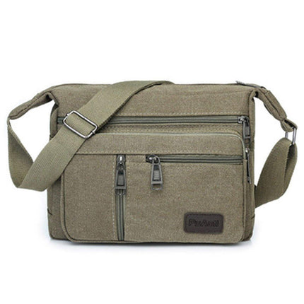 Multi Layer Canvas Crossbody Bag Casual Shoulder Bag for Travel Messenger Bag
