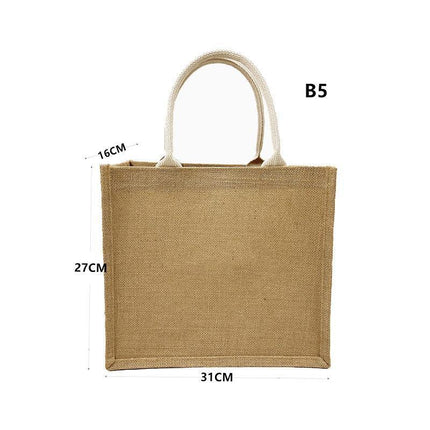 Unprinted Linen Handbag Good Product Companion Gift Linen Hemp Jute Shopping Bag - Aimall