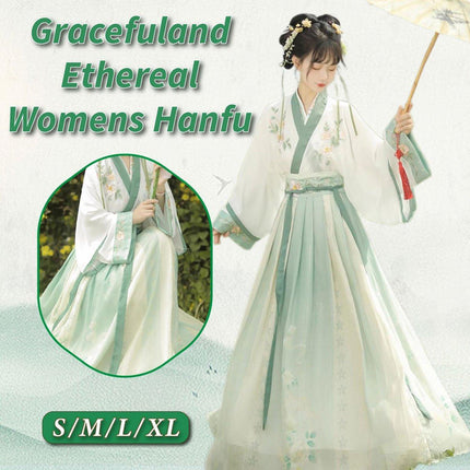 Hanbok Women One Piece Green Flounce Skirt Set Traditional Chinese Style Dress