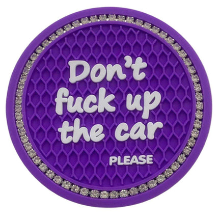 4pcs Purple Car Coasters Round Anti Slip Drink Holder Mats for Vehicle Interior